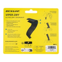 Dunlop Overgrip Viper Dry 0,6 mm (ultra suchy i trwały) czarny - 3 sztuki